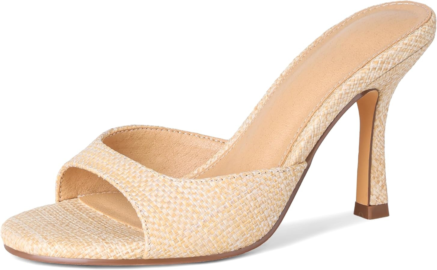 EQAUDES High Heels Mules for Women Summer Sandals Open Toe Slip on Stiletto Heels for Women Round... | Amazon (US)
