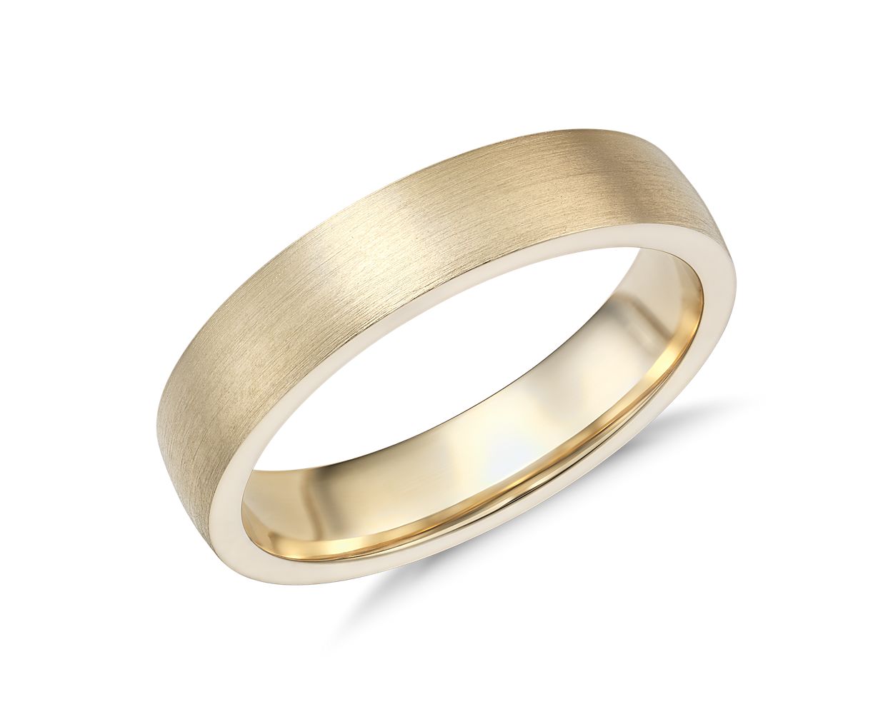 Matte Low Dome Comfort Fit Wedding Ring in 14k Yellow Gold (5mm) | Blue Nile