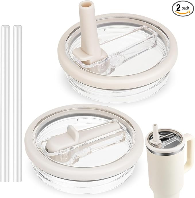 40 OZ Tumbler Flip Straw Lid for Stanley Quencher, Spill Proof Lids Replacemen, Non Spill Straw T... | Amazon (US)