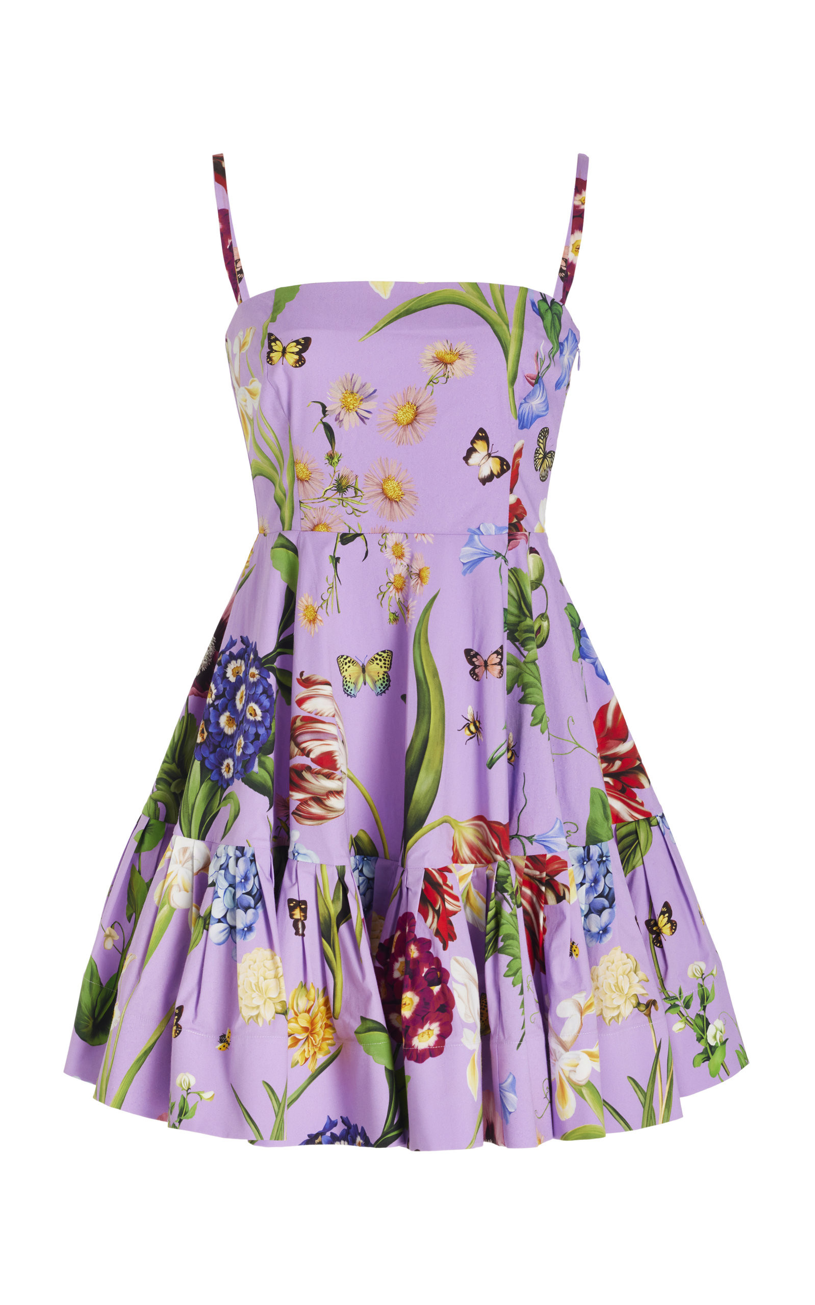Oscar de la Renta - Women's Floral Cotton Mini Dress - Print - US 00 - Moda Operandi | Moda Operandi (Global)