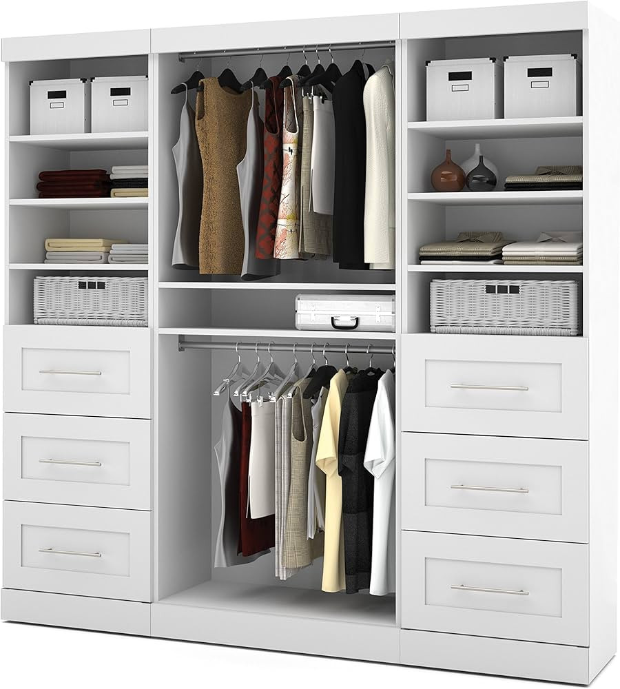 Bestar Pur Closet Organizer in White, 86W | Amazon (US)