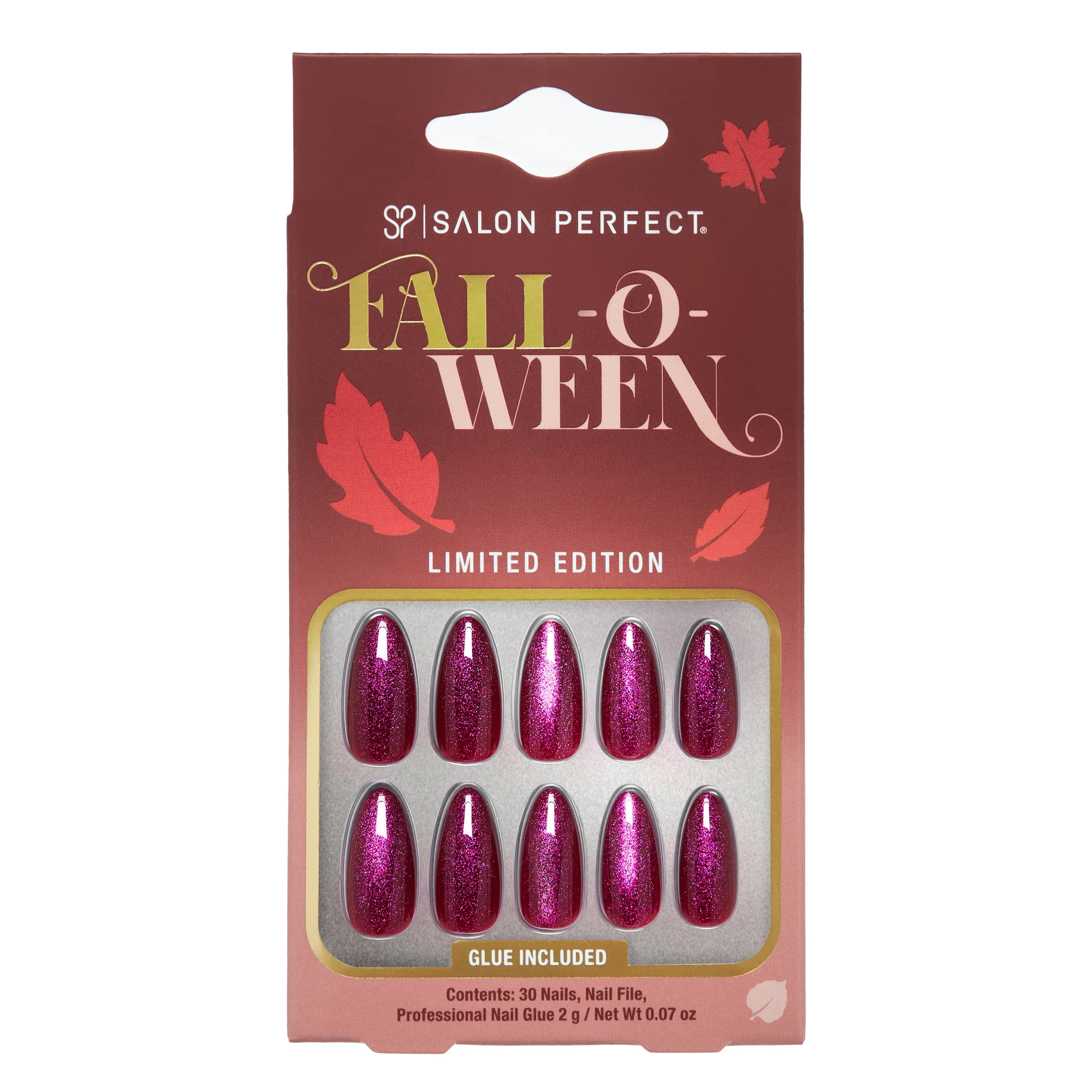 Salon Perfect Falloween Press On Nails, 318 Magnetic Fuchsia, File & Glue Included, 30 Nails | Walmart (US)