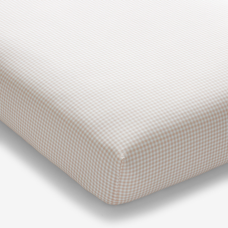 Ditsy Gingham Classic Cool Organic Cotton Percale Fitted Crib Sheet - Pink | The Company Store