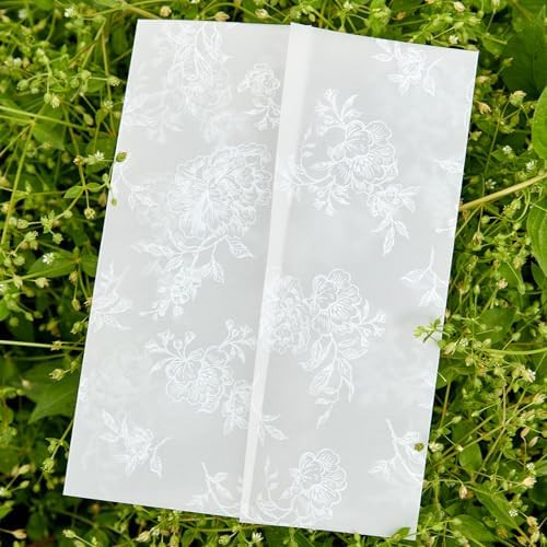 60 Sheets Pre-Folded Vellum Jackets for 5x7 Invitations,White Floral Vellum Paper 5x7 Jackets,Tra... | Amazon (US)