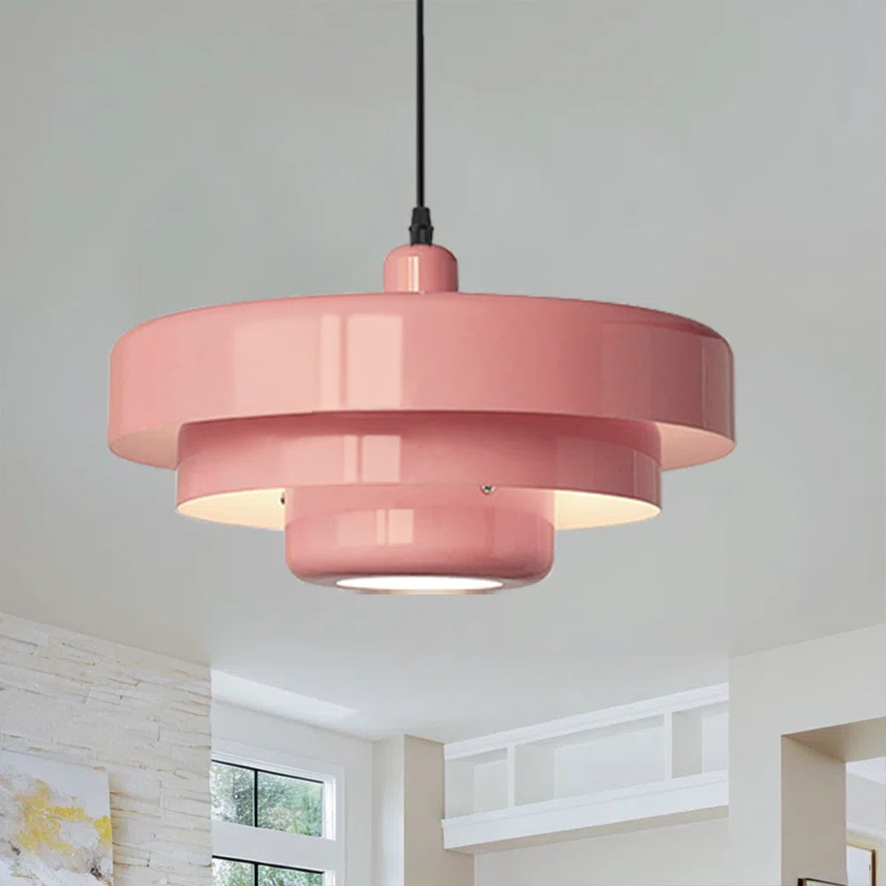 AllModern Mid Century Pendant Lamp 1-Light Ceiling Pendant Light 3-Layer Shade Design Vintage Met... | AllModern