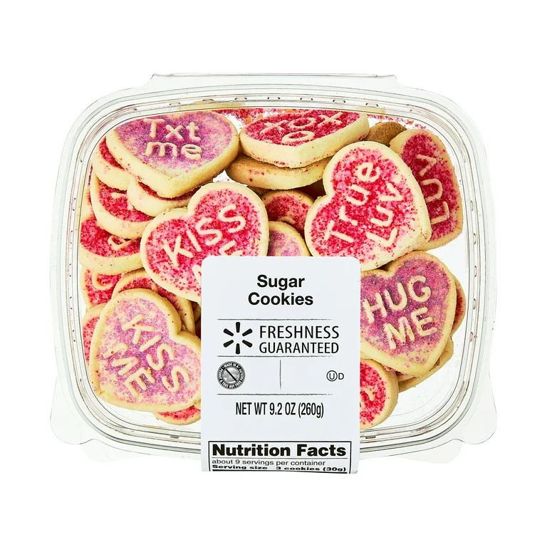 Freshness Guaranteed Valentine's Day Heart Sugar Cookies, 9.2 oz, 18 Count | Walmart (US)