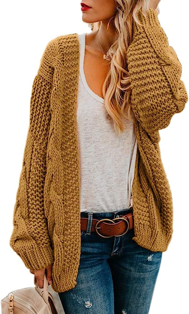 Dearlove Women's Casual Dolman Sleeve Open Front Knit Cardigan Sweaters S-XXL | Amazon (US)