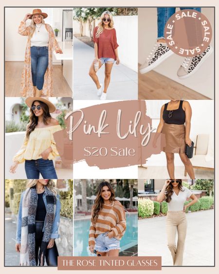 Pink Lily $20 sale! 😍😍 so many goodies on sale for $20! 

Fall Fashion | Date Night Outfits | Fall Sneakers | Neutral Scarf | Color Block Scarf | Leopard Sneakers | Leather Skirt | Transitional Sweater | Floral Duster | Fall Kimono

#LTKunder50 #LTKstyletip #LTKsalealert