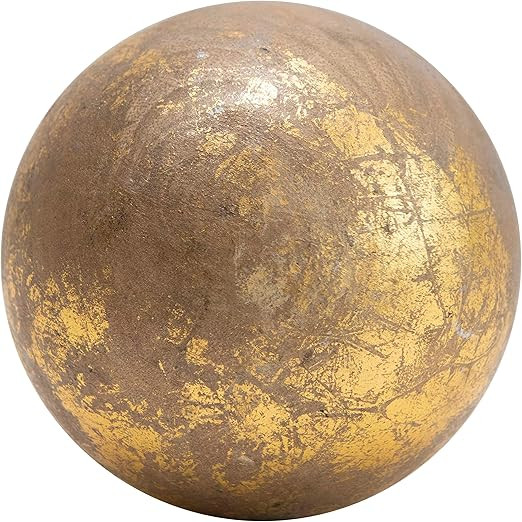 Creative Co-Op Mango Wood Foil Finish Orb, 4", Gold | Amazon (US)