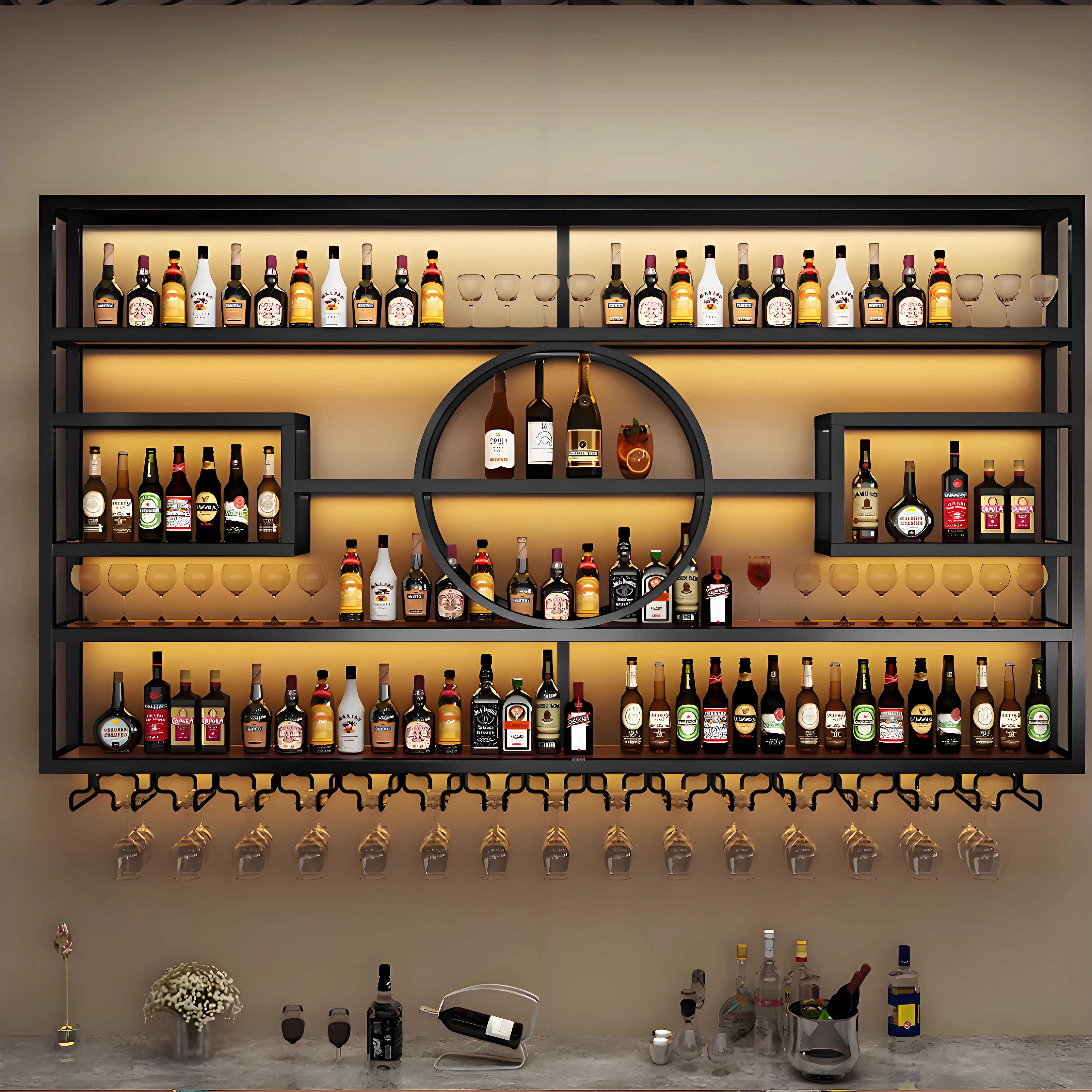 L Wall-hanging Wine Rhythm Light Luxury Wall Mounted Wine Rack | Wayfair | Wayfair North America