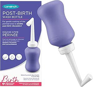 Lansinoh Post-Birth Perineal Wash Bottle - 360ml Angled Spout Upside Down Squeeze Bottle Peri Rec... | Amazon (UK)
