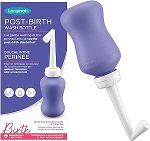 Lansinoh Post-Birth Perineal Wash Bottle - 360ml Angled Spout Upside Down Squeeze Bottle Peri Rec... | Amazon (UK)