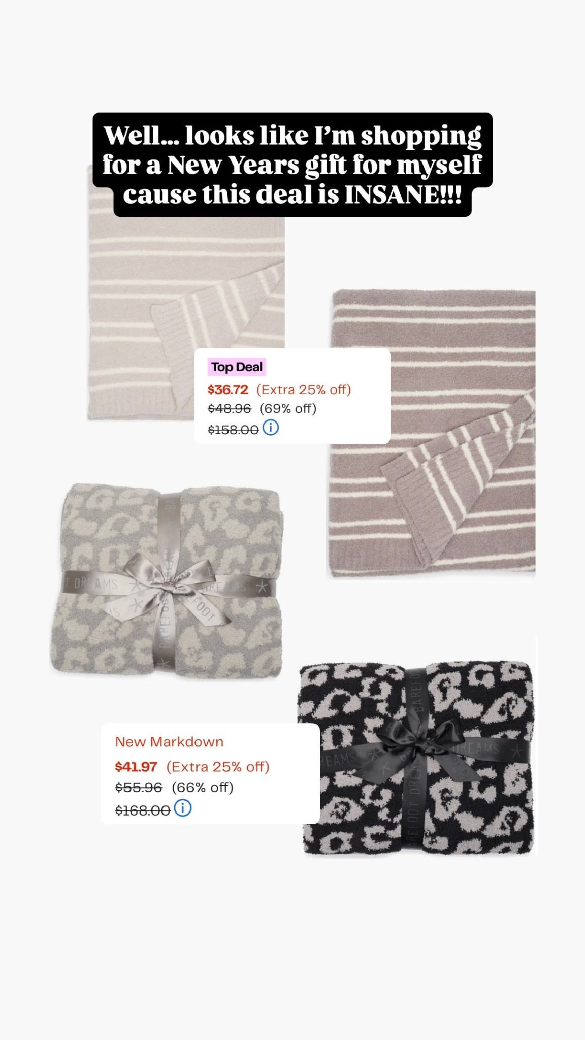 The deal on these Barefoot Dreams blankets is INSANE!! These are so good. $30-$40. What?! My favorite cozy blanket 🎀

#LTKSaleAlert #LTKselfcare #LTKFindsUnder50