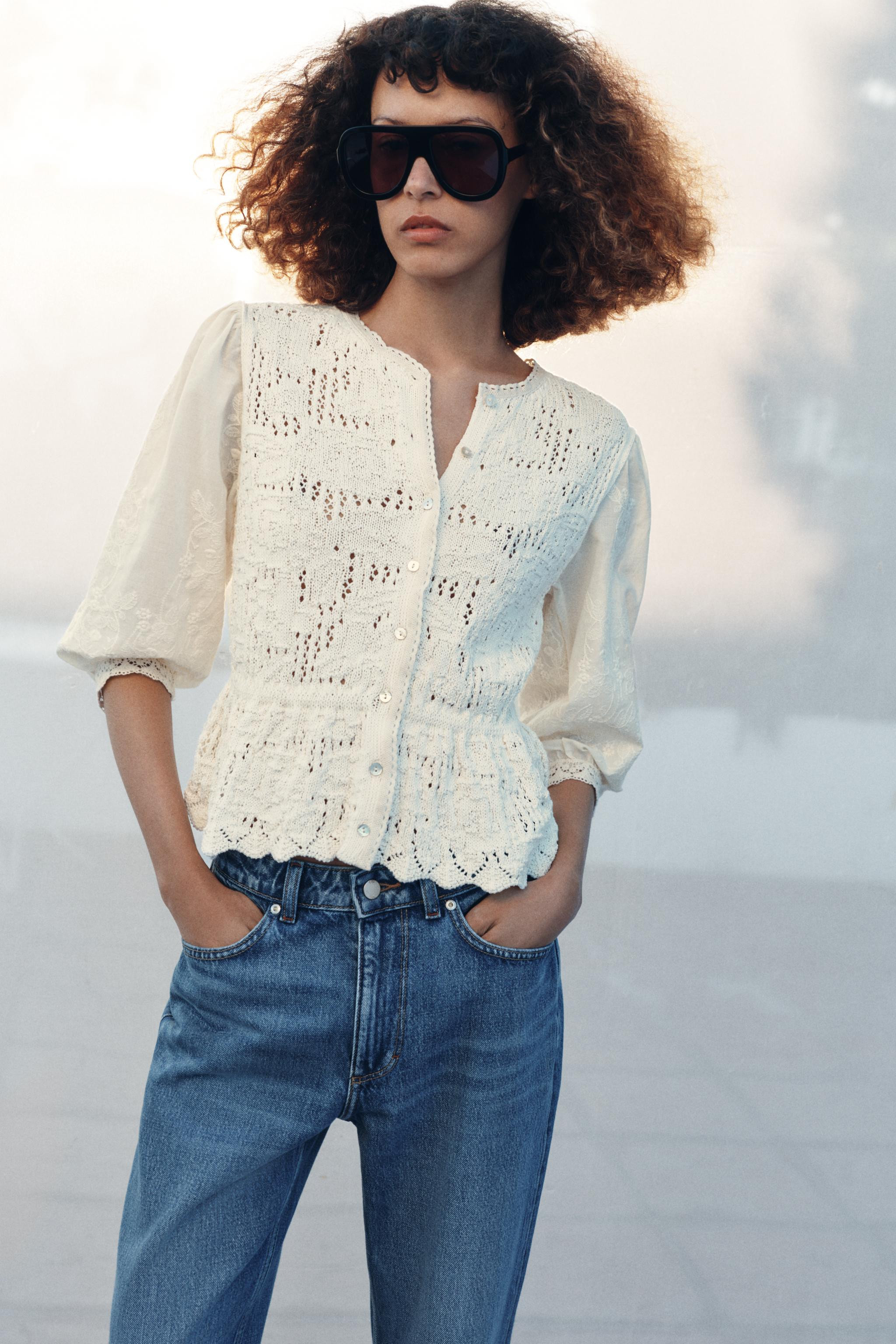 ROMANTIC COMBINED KNIT CARDIGAN | Zara UK