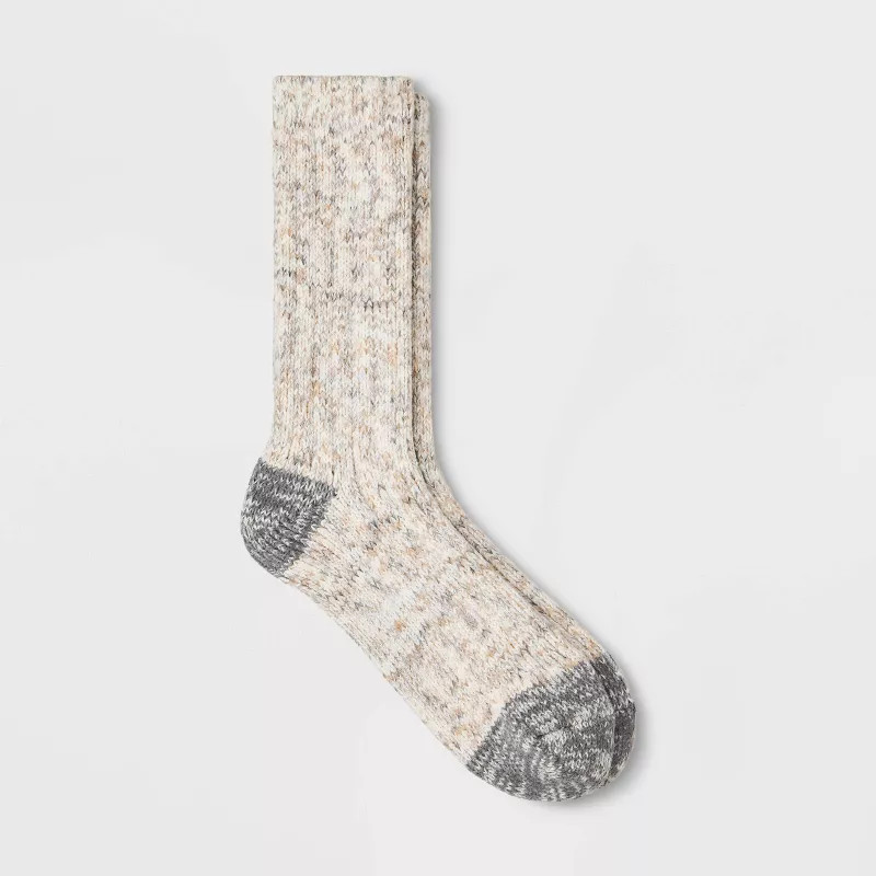 Women's Spacedye Super Soft Crew Boot Socks - Universal Thread™ Ivory/Oatmeal/Heather Gray 4-10 | Target