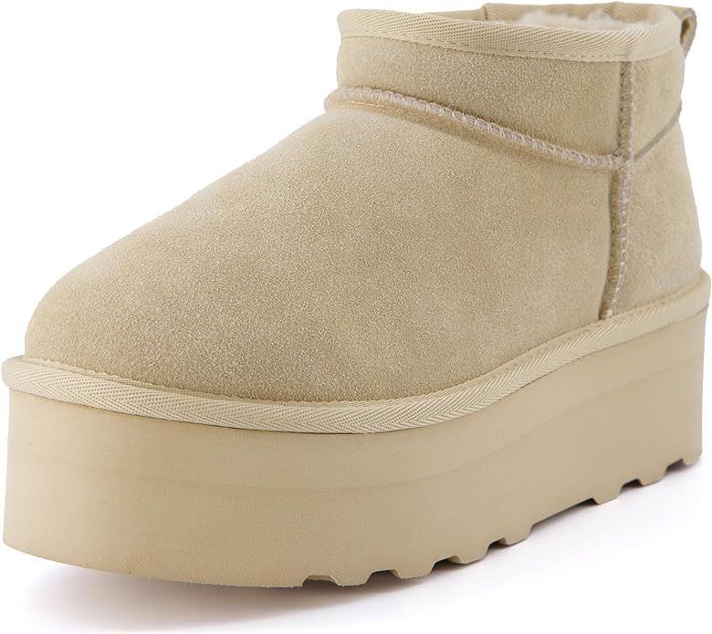 CUSHIONAIRE Women's Hippy Genuine Suede pull on platform boot +Memory Foam | Amazon (US)