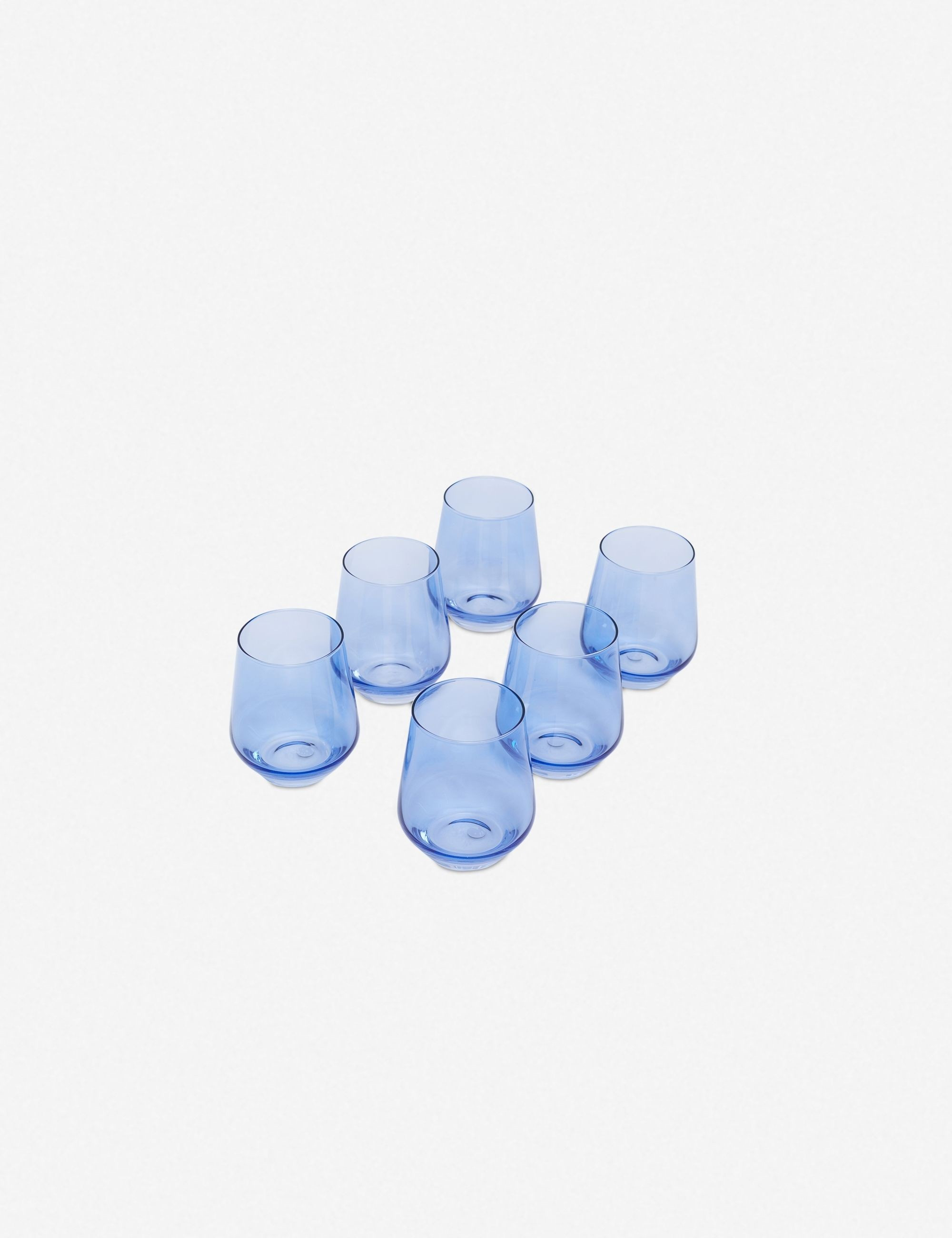 Estelle Colored Stemless Wine Glass, Cobalt (Set of 6) | Lulu and Georgia 