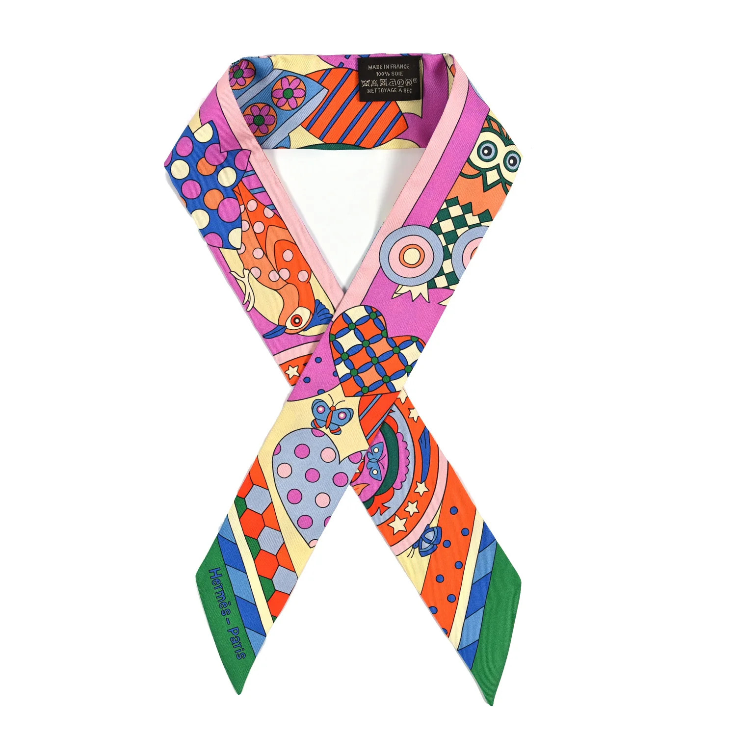 Silk Les Murmures de la Foret Twilly Vert Cyclamen Multicolor | FASHIONPHILE (US)