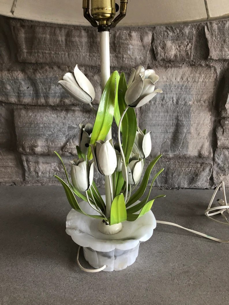 Vintage 1960s Hand Painted Toleware Tulip Lamp Italian Tole | Etsy | Etsy (US)