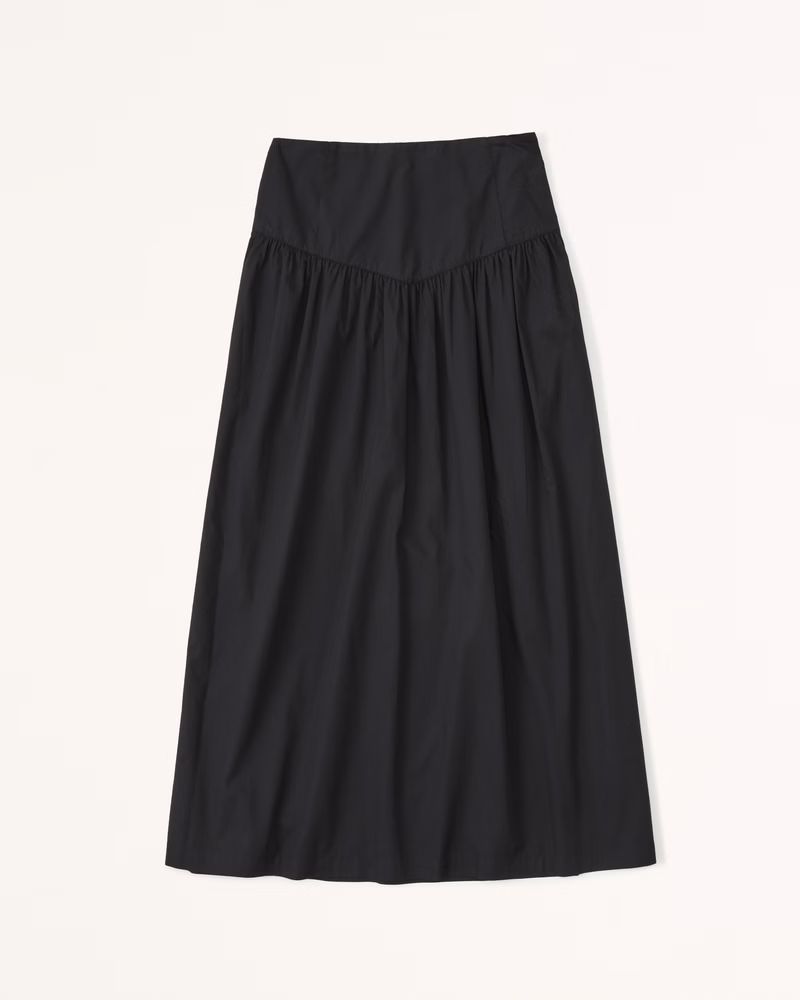 Drop-Waist Poplin Maxi Skirt | Abercrombie & Fitch (US)