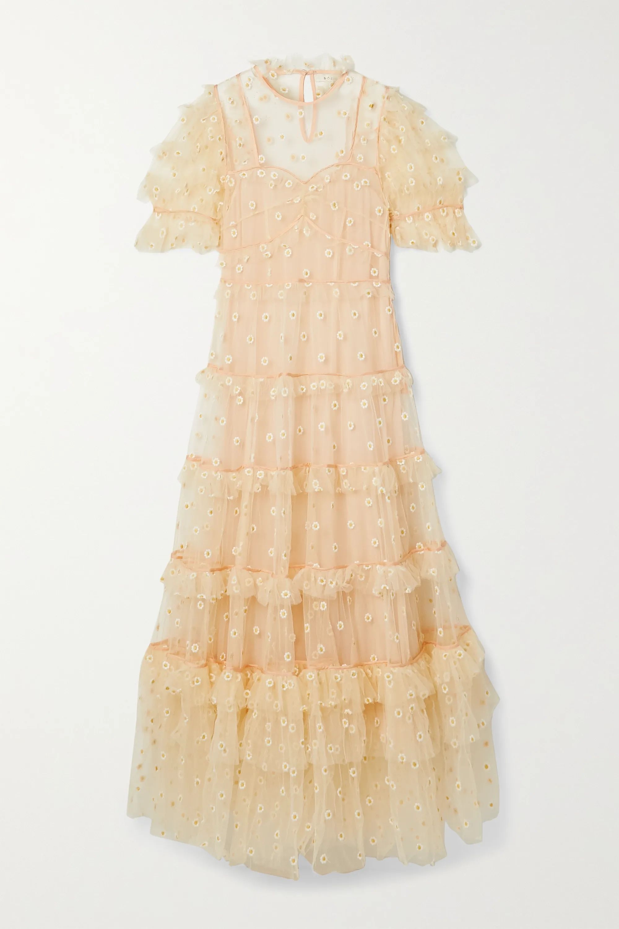 Orelia tiered embroidered tulle maxi dress | NET-A-PORTER (US)