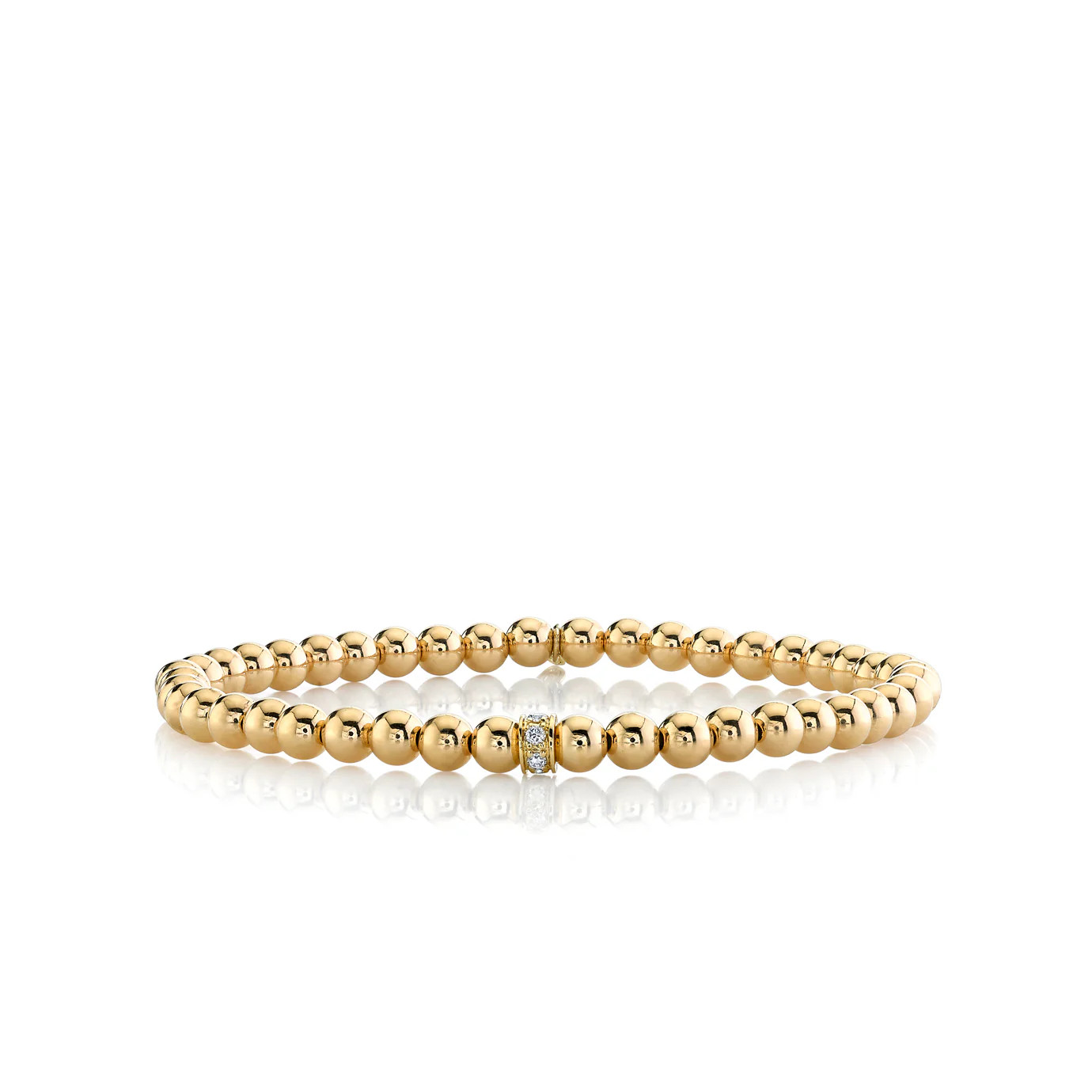 Gold & Diamond Rondelle on Gold Beads | Sydney Evan