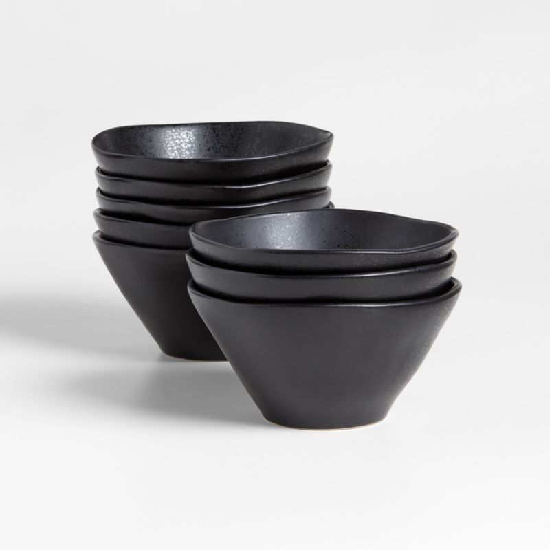 Marin Matte Black Cereal Bowls, Set of 8 + Reviews | Crate & Barrel | Crate & Barrel
