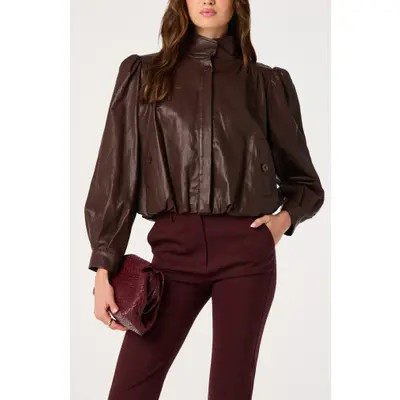 ASTR the Label Estero Faux Leather Jacket in Brown at Nordstrom, Size Medium | Nordstrom