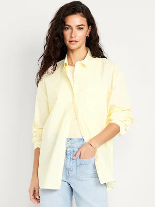 Oversized Button-Down Boyfriend Shirt | Old Navy | Old Navy (CA)