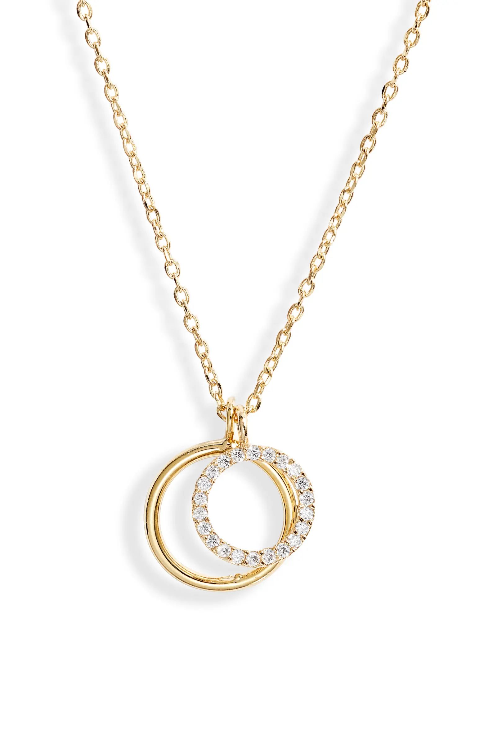 Estella Bartlett Double Circle Charm Pendant Necklace | Nordstrom | Nordstrom