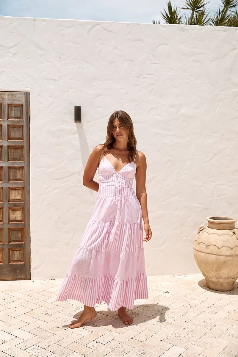 Picnic Season Maxi Dress Pink | Fortunate One