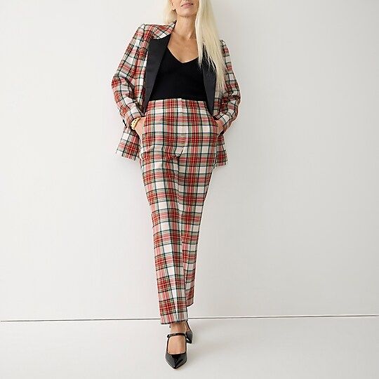 Willa cropped flare pant in Snowy Stewart tartan wool | J.Crew US