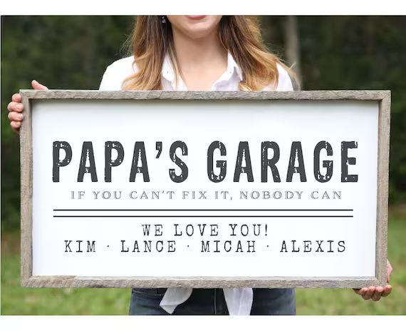 Papa's Garage Sign Personalized Fathers Day Gift Wood Sign | Etsy | Etsy (US)