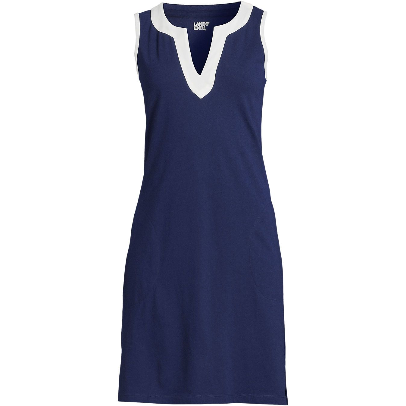 Women's Petite Cotton Jersey Sleeveless Swim Cover-up Dress Print | Lands' End (US)