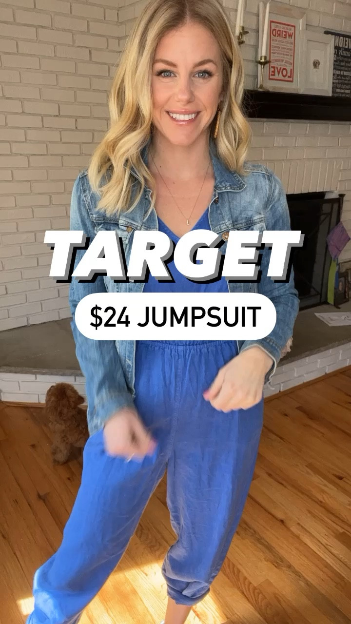 Love this target jumpsuit! Dress it up with heels or sandals and dress it down with a jean jacket and some sneakers. run true to size wearing size extra small on sale for 20% off  and available in a few colors! 

#LTKSeasonal #LTKunder50 #LTKsalealert
