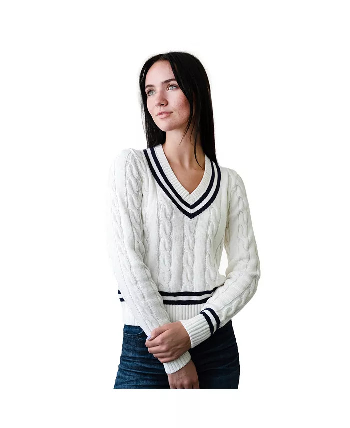 Hope & Henry Womens' Organic Cotton V-Neck Cricket Sweater - Macy's | Macy's