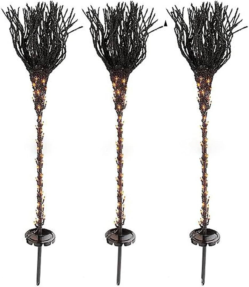 Halloween Broom Decoration Props,1 Pcs/Set Pre-lit Broomstick Halloween Witches Brooms Light Hall... | Amazon (US)