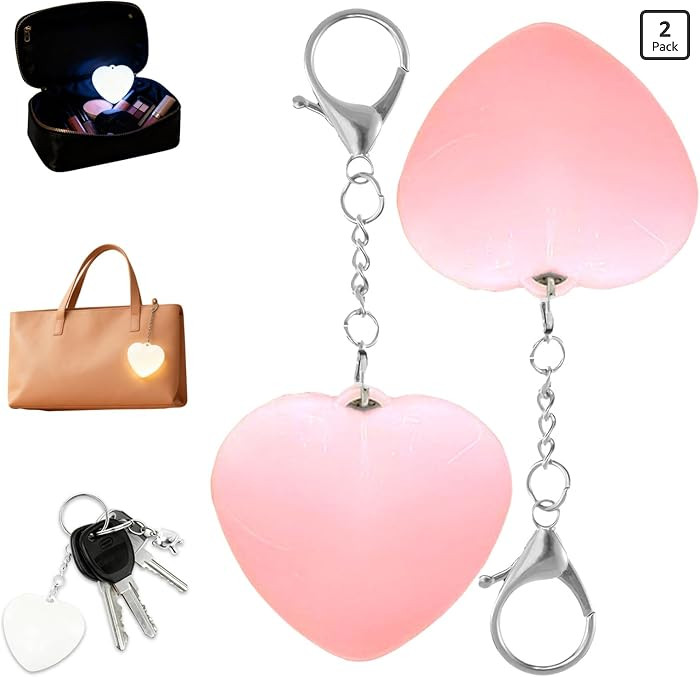 Touch Heart Glow Keyring, Purse Light for Women, LED Automatic Glow Lights, Heart Bag Lamp with M... | Amazon (US)