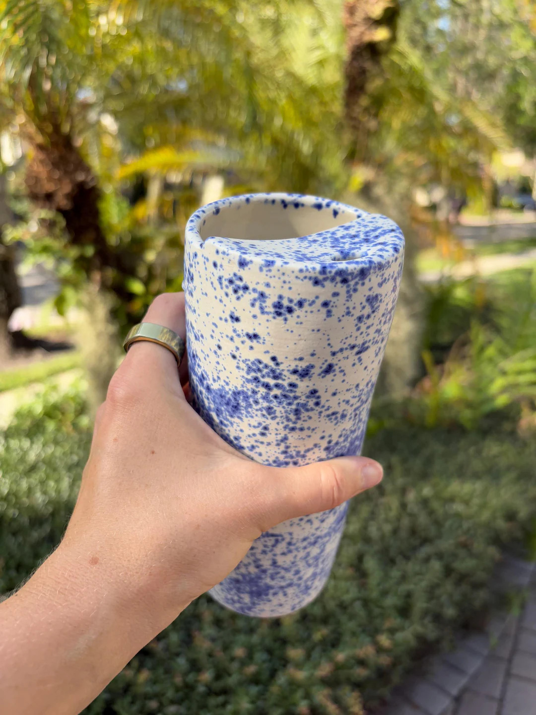 Handmade 24oz Travel Mug – Speckled Blue - Etsy | Etsy (US)