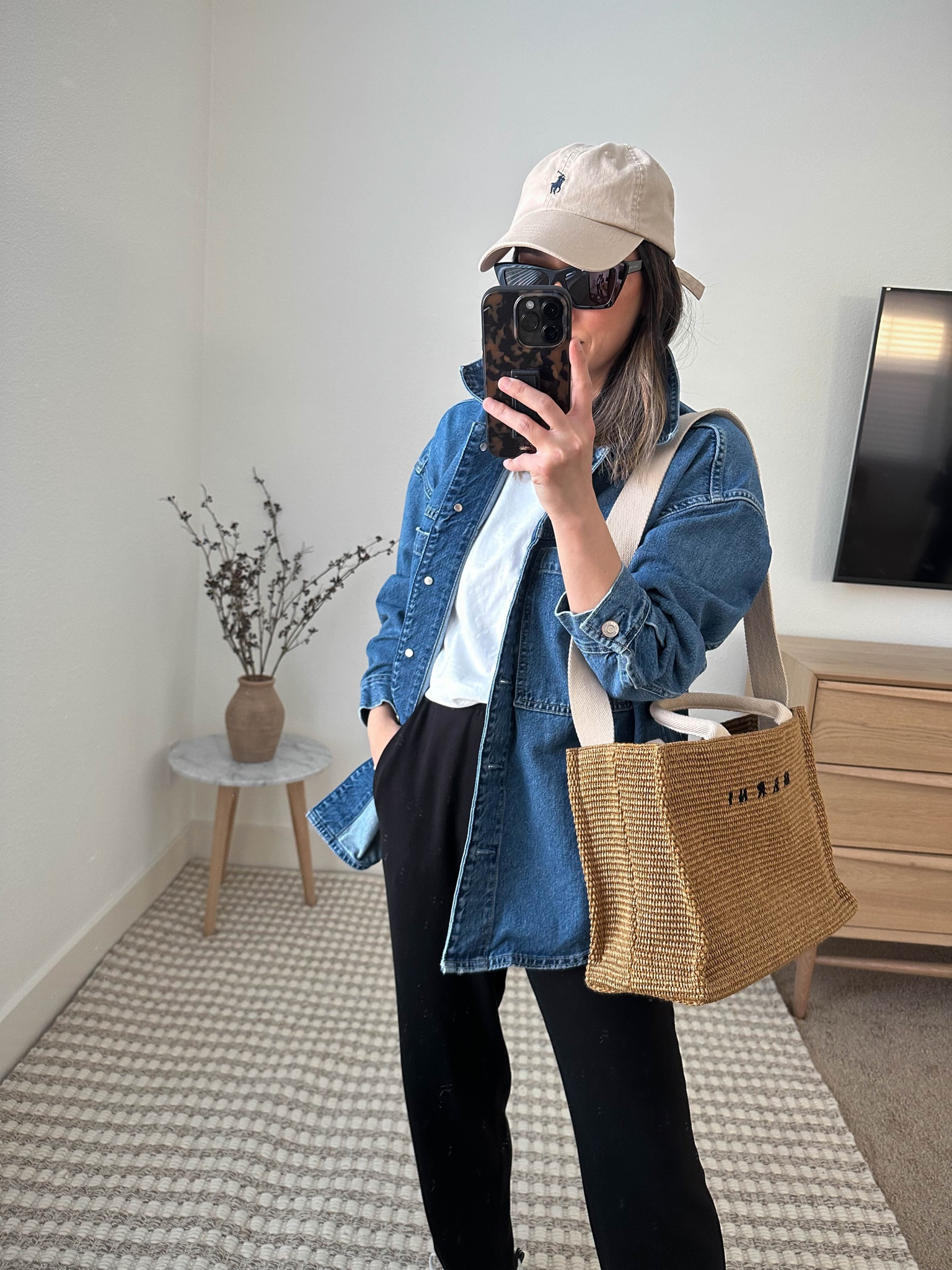 Palm desert travel outfits. Travel capsule wardrobe. 

Hat - Polo Ralph Lauren 
Jacket - Gap petite xs
Tee - Everlane Medium
Pants - Eileen Fisher petite xs
Sneakers - New Balance 4.5 men’s
Tote - Marni 

Petite style, tonal style, neutral outfit, capsule wardrobe, minimal Style, street style outfits


#LTKitbag #LTKshoecrush #LTKtravel