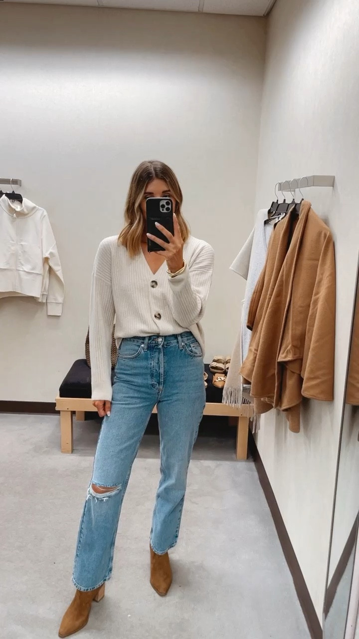 I'm 5'7 for reference and wearing size small in my sweater and size 4 in these jeans.
Cellajaneblog 