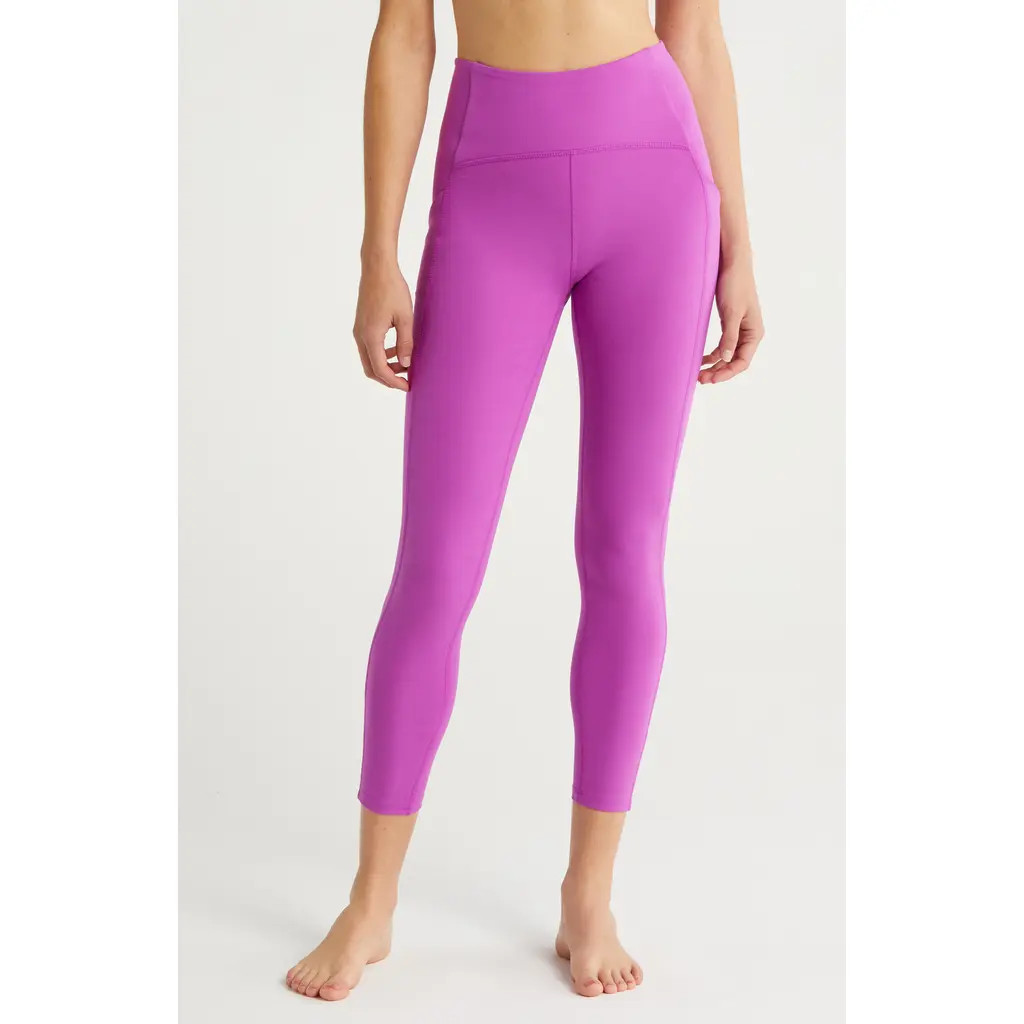 Beyond Yoga Powerbeyond Strive High Waist Pocket Leggings in Violet Berry at Nordstrom, Size Medi... | Nordstrom