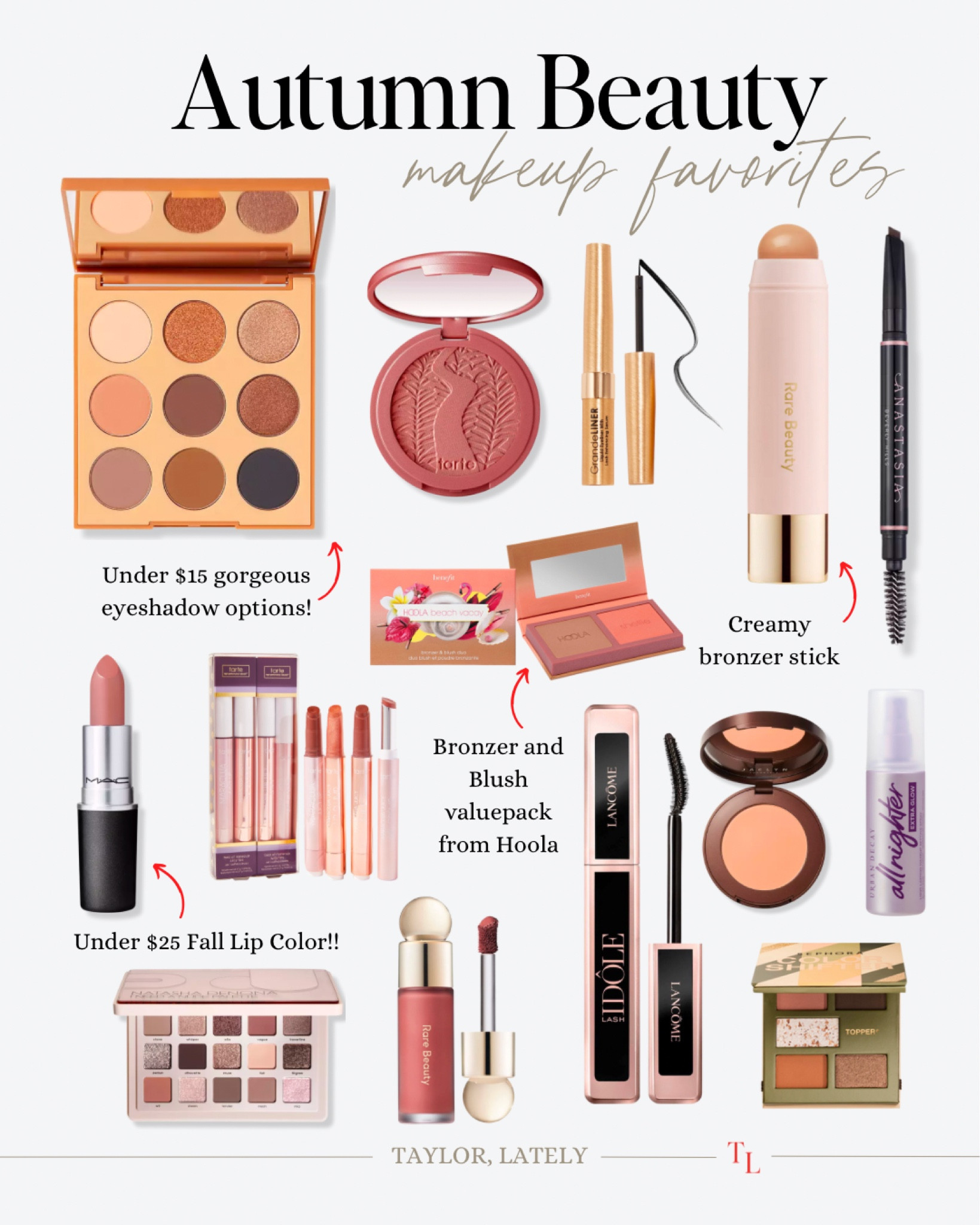 These all my all time favorite Fall Makeup essentials. The grade lash serum combo is amazing for lashes and the fall lipstick shades are perfect! If you can find a tarte sale featuring this blush, GRAB IT!! 

Tarte Sale | Grande Cosmetics | Grande Lash | Tarte Custom Kit | Fall Makeup | Ulta Beauty | Sephora Haul | Sephora Sale | Eyeshadow

#LTKfindsunder100 #LTKbeauty #LTKGiftGuide