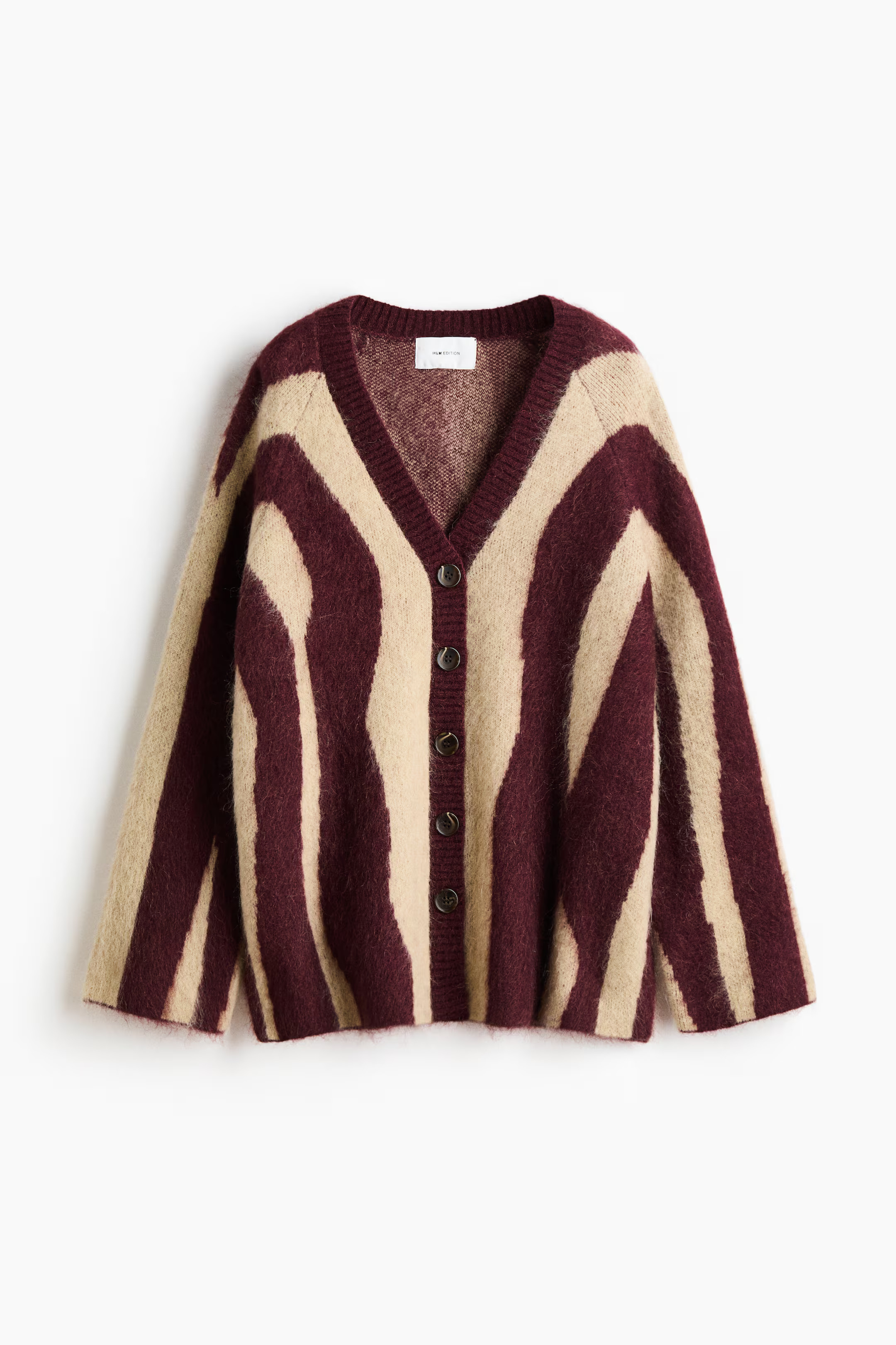 Jacquard-knit mohair-blend cardigan | H&M (UK, MY, IN, SG, PH, TW, HK)