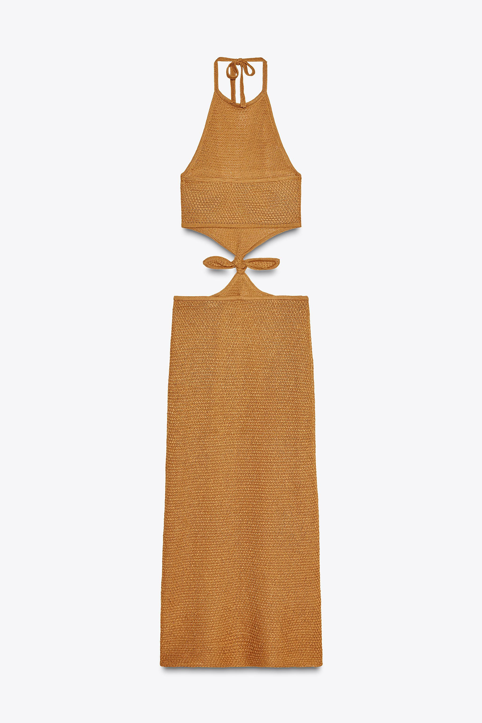 HALTER KNIT CUT OUT DRESS | Zara US