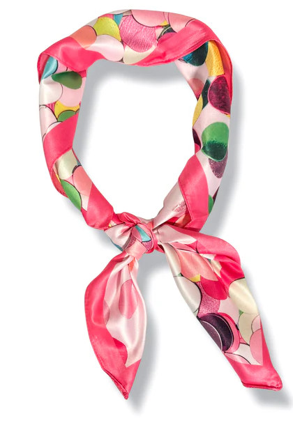 Confetti Party Print Pink Silky Scarf | The Willow Tree