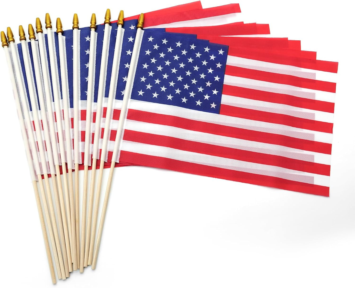 12 Pcs Small American Flags on Stick, Patriotic Outdoor Decor Small US Flags Mini American 12''x8... | Amazon (US)