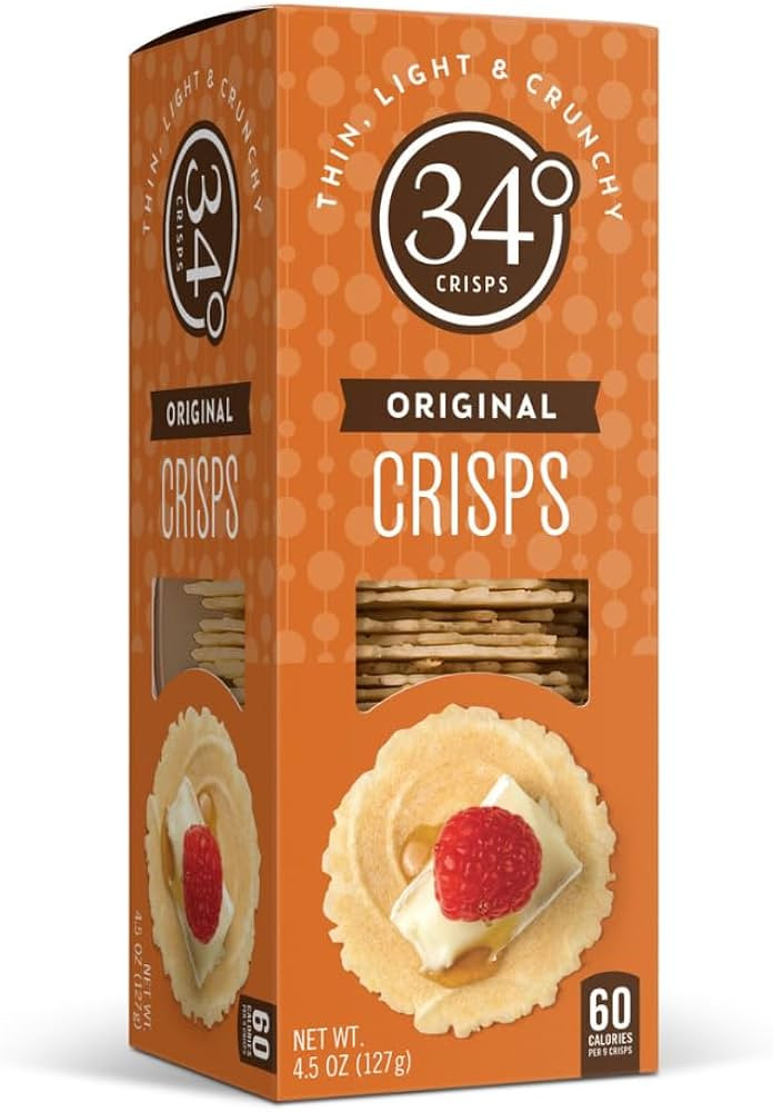 34 Degrees Crisps | Original Crisps | Thin, Light & Crunchy Crisps, Single Pack (4.5oz) | Amazon (US)
