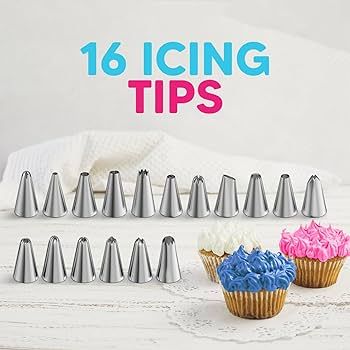 Riccle Piping Bags and Tips Set, 11.8 Inch 100 Anti Burst Piping Bags, 124 Pcs Cake Decorating Ki... | Amazon (US)