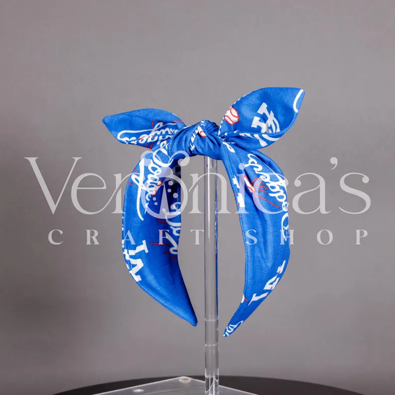 Los Angeles Dodgers Hairband With Bow - Etsy | Etsy (US)